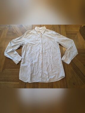 Massimo Dutti Button Up Casual Long Sleeve Shirt Sz Large Cotton Check Mens